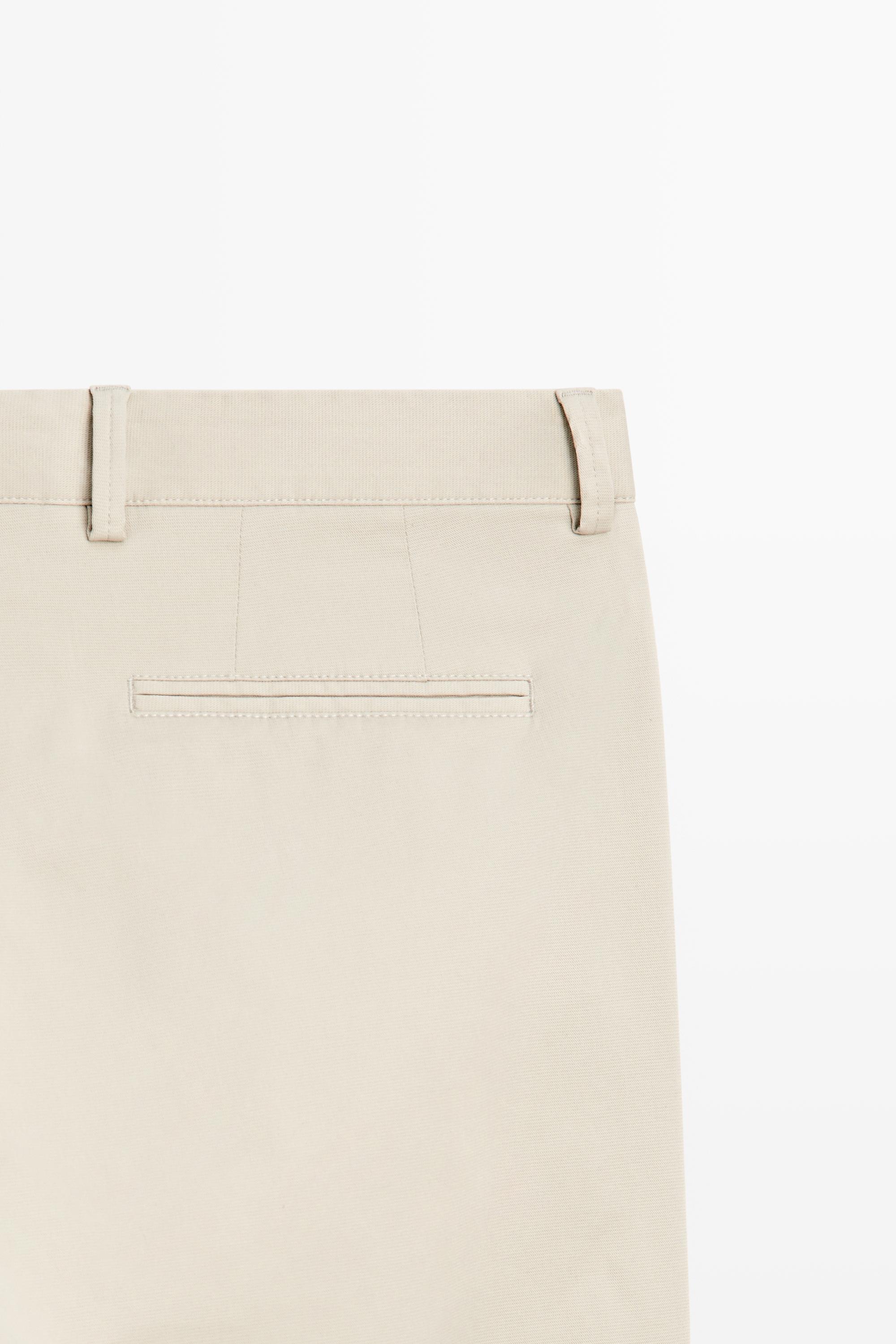 Cotton-blend slim fit pants